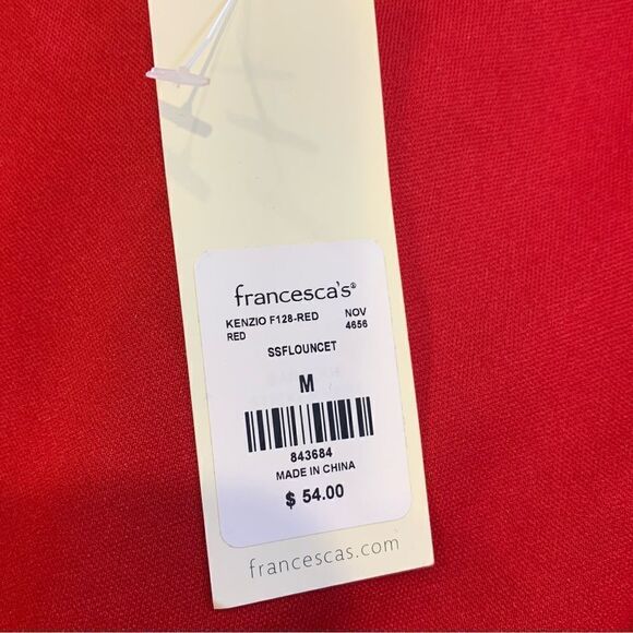 Francesca’s Miami Red Wide Leg Jumpsuit Size Medium - Picture 10 of 12